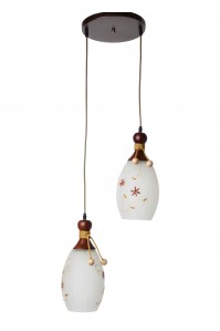 Деревянная Люстра SVLIGHT двухламповая 2387/2